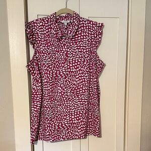 Chico's Hot pink and White Sleeveless Blouse, size 3